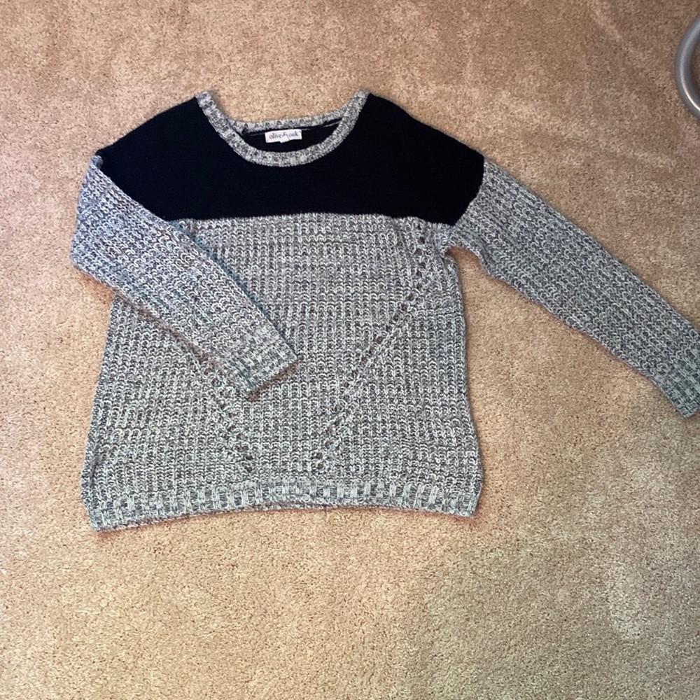 Olive and Oak, size medium, grey/black color block sweater